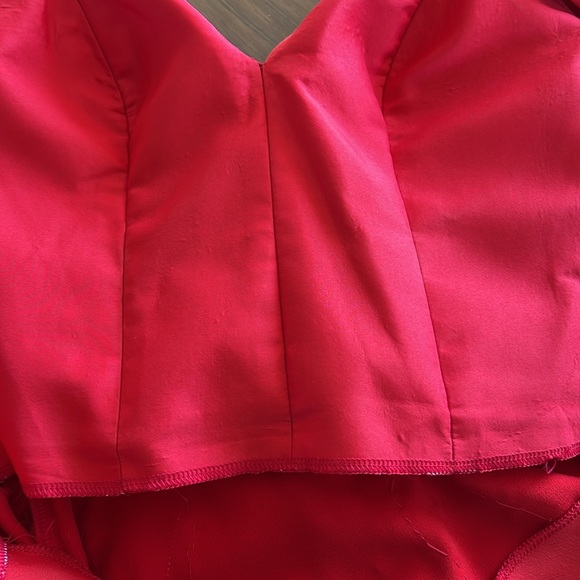 Ritchie Teves Red Strapless Sequined Evening Gown S - Picture 10 of 11